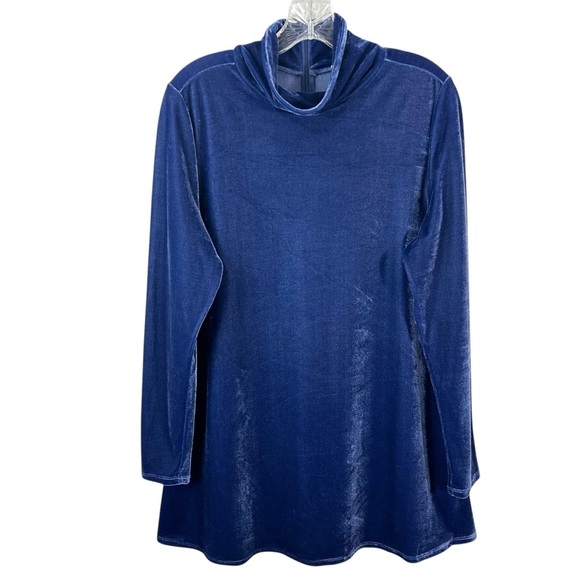 Soft Surroundings Tops - Soft Surroundings Velvet Mock Neck Tunic Deep Blue Women's Large